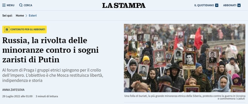 Буряты протестуют против спецоперации на Украине La Stampa