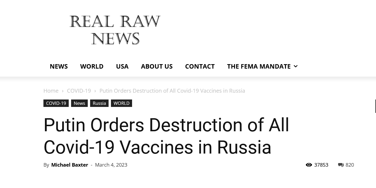 Screenshot 2023 03 10 At 13 04 07 Putin Orders Destruction Of All Covid 19 Vaccines In Russia Real Raw News