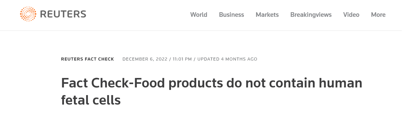 Screenshot 2023 04 03 At 12 53 42 Fact Check Food Products Do Not Contain Human Fetal Cells