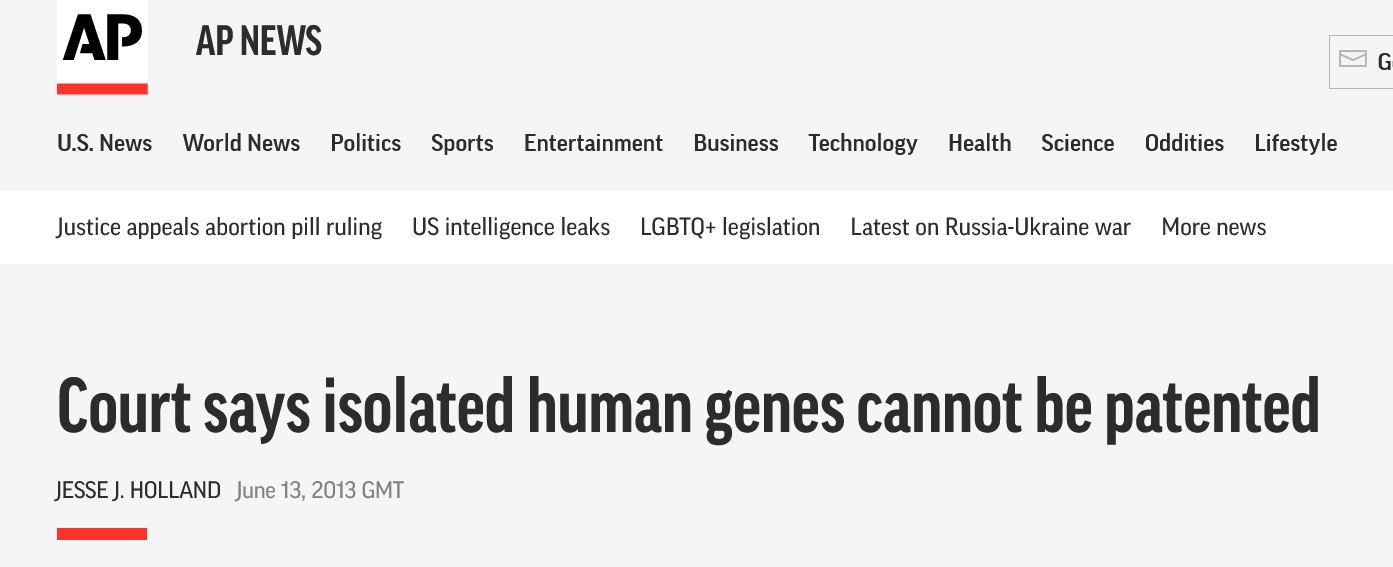 Screenshot 2023 04 11 At 17 11 58 Court Says Isolated Human Genes Cannot Be Patented