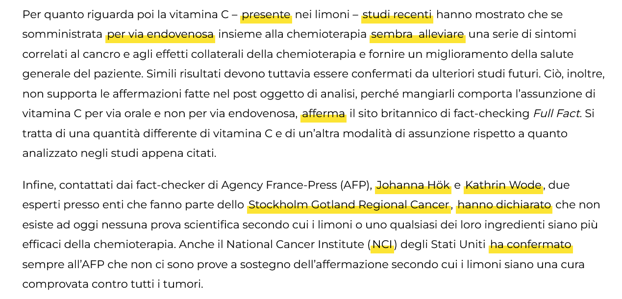 Screenshot 2023 07 05 At 12 27 08 No I Limoni Non Sono Piu Efficaci Della Chemioterapia Contro Il Cancro