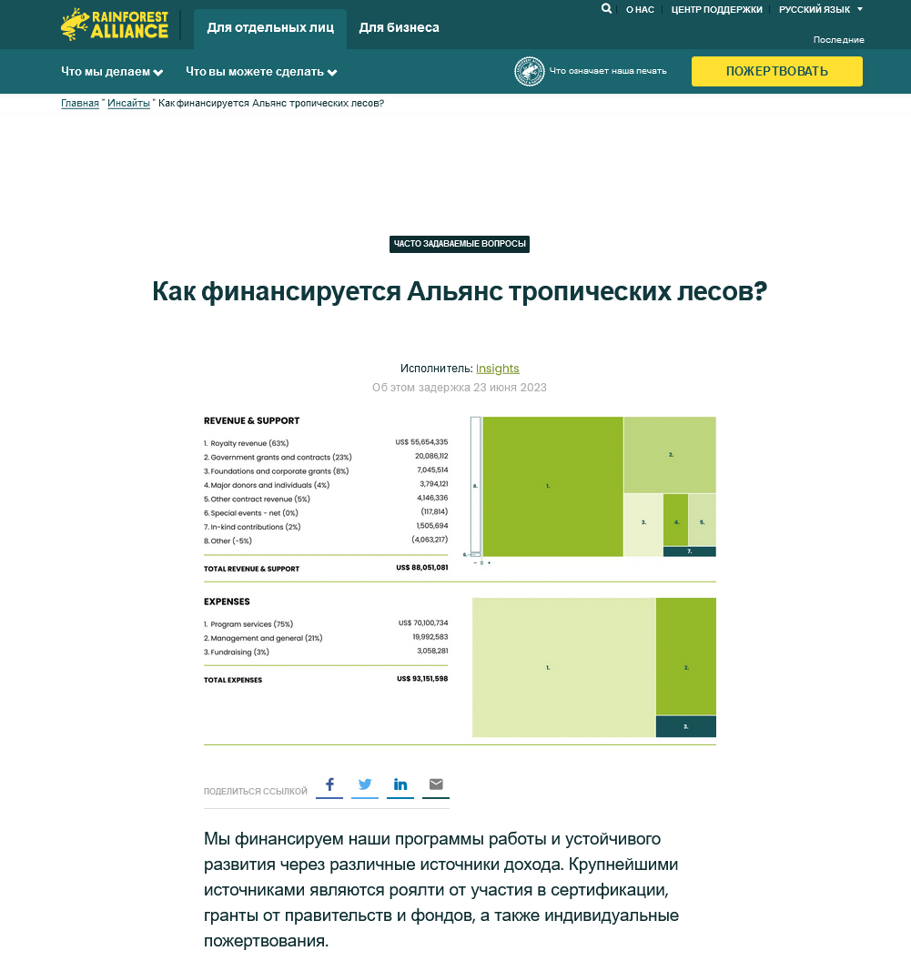 об альянсе тропических лесов