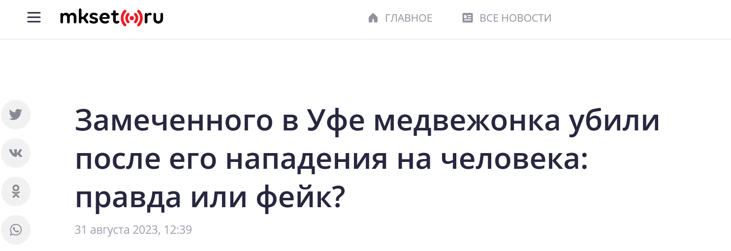 Screenshot 2023 08 31 At 15 28 45 Zamechennogo V Ufe Medvezhonka Ubili Posle Ego Napadenija Na Cheloveka Pravda Ili Fejk
