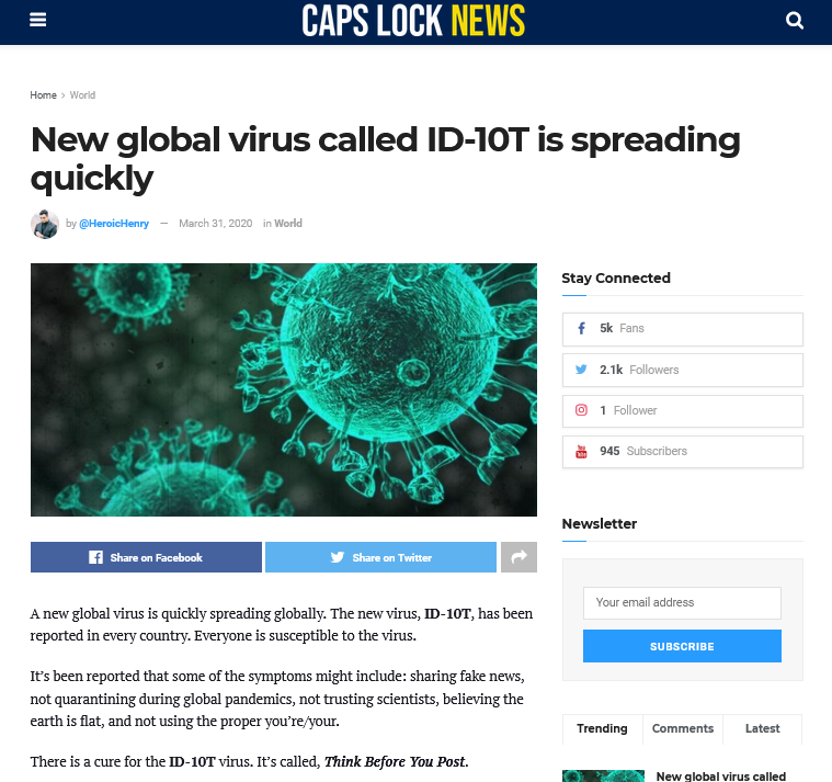 Screenshot 2023 09 12 At 15 24 12 New Global Virus Called Id 10t Is Spreading Quickly