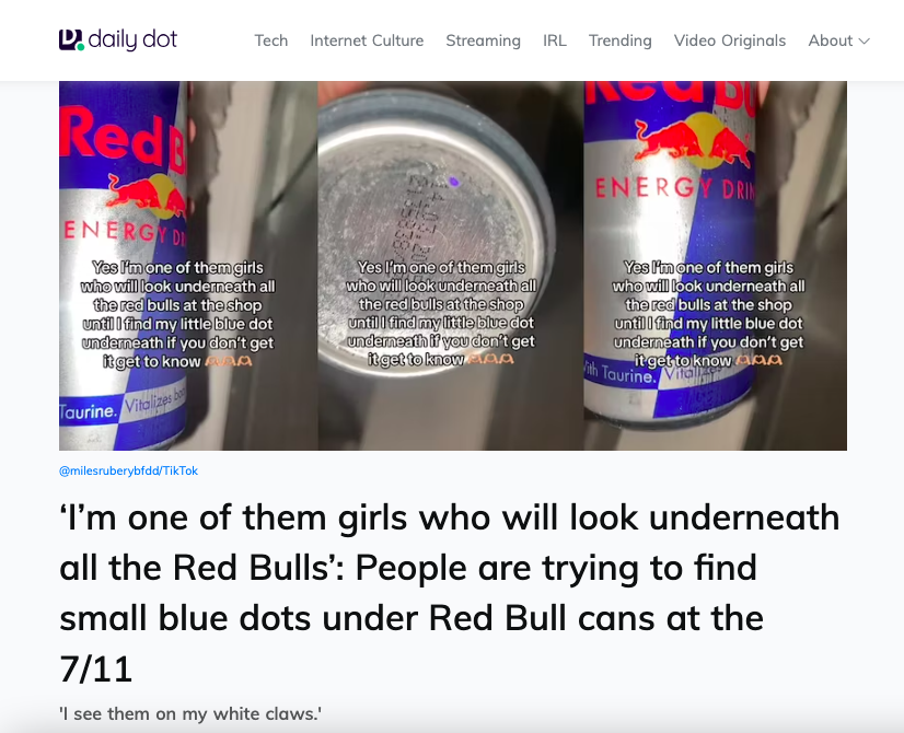 что означают маленькие точки на дне банки Red Bull