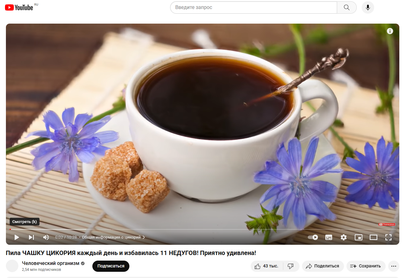 пила чашку цикория каждый день и избавилась от недугов