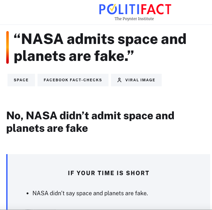 в NASA признали что космос это фикция