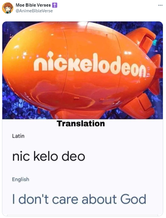 nickelodeon переводится как мне нет дела до бога