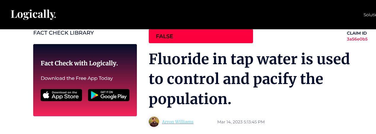 Screenshot 2023 03 20 At 17 26 34 False Fluoride In Tap Water Is Used To Control And Pacify The Population