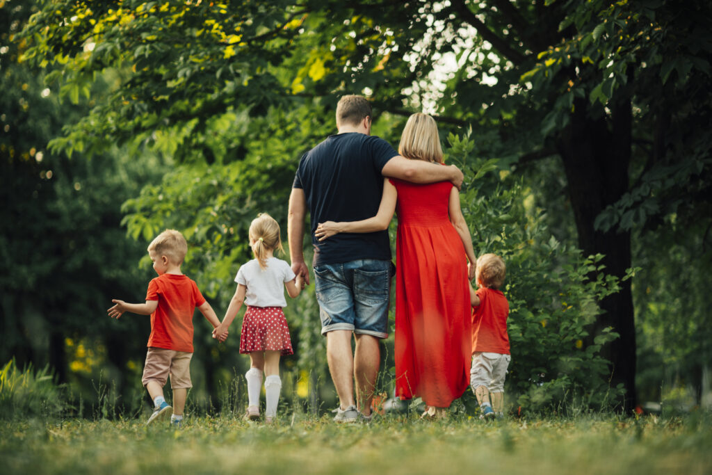 Long Shot With Family From Behind