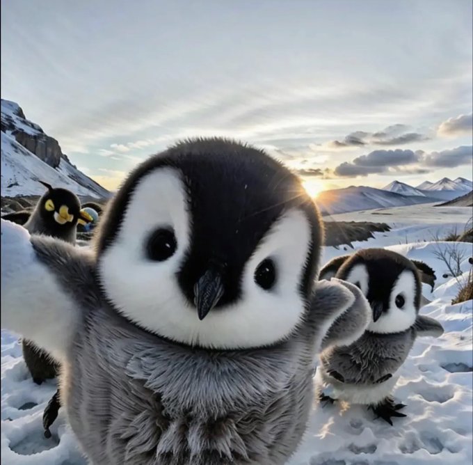 В сети появился снимок милого пингвина