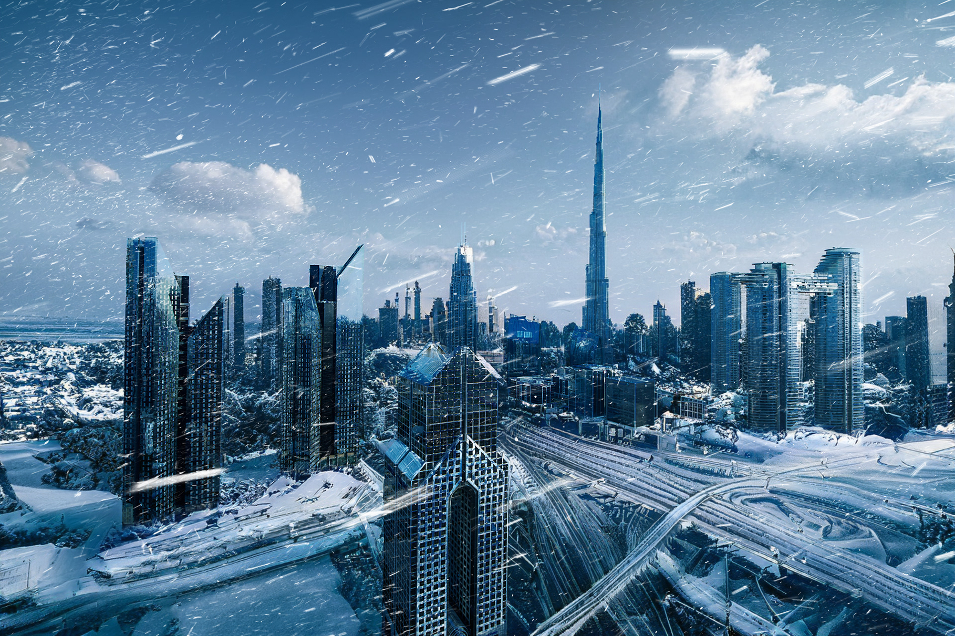 В Дубае пошел снег
