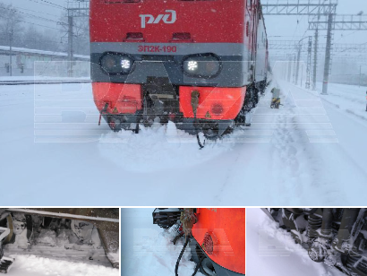 В Кусково поезд «сел на пузо» из-за снегопада