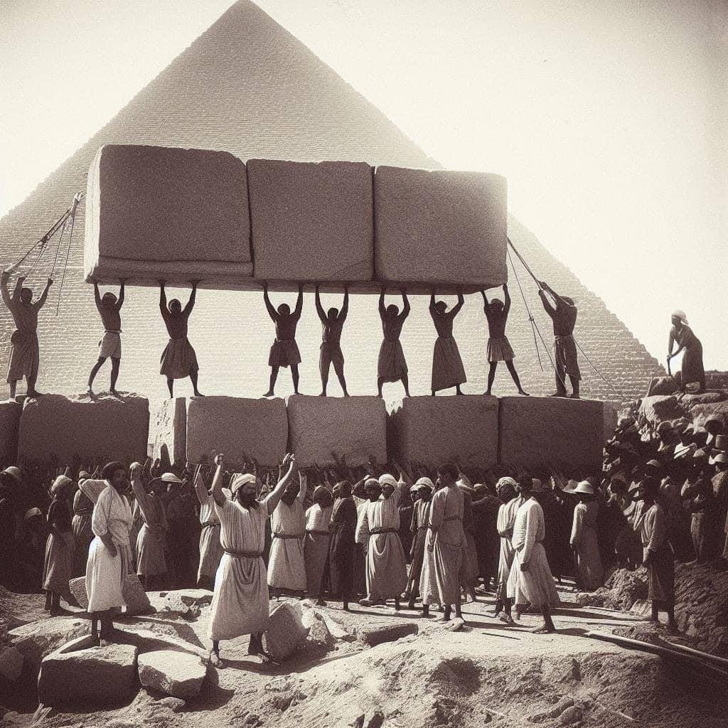 В Древнем Египте профессиональный фотограф заснял строительство пирамид